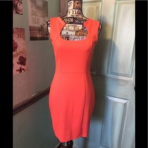 Lopez Coral Dress with Gold Bar